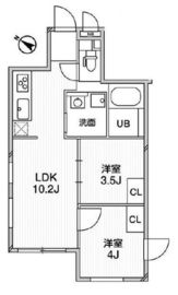 エクサム中目黒2 205 間取り図