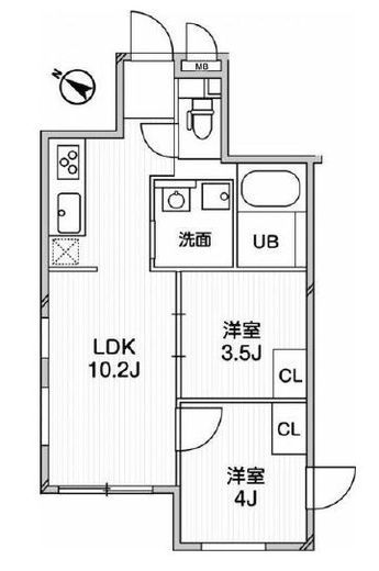 エクサム中目黒2 404 間取り図