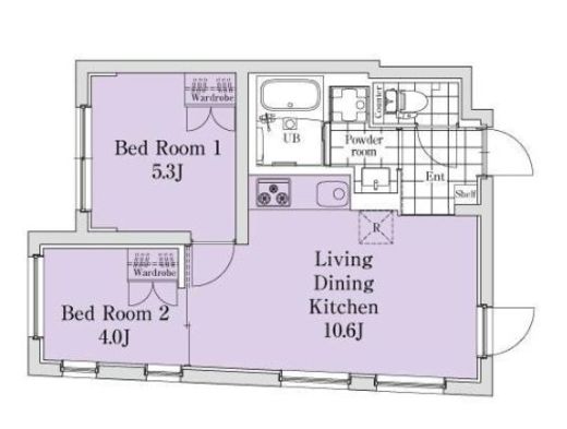 エクサム中目黒2 305 間取り図