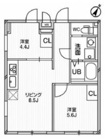 エクサム中目黒2 303 間取り図