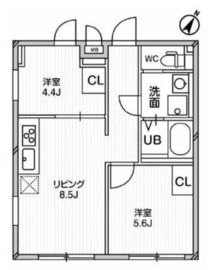 エクサム中目黒2 403 間取り図