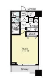 コンシェリア西新宿タワーズウエスト 13階 間取り図