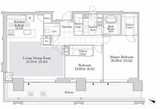 六本木グランドタワーレジデンス 2604 間取り図