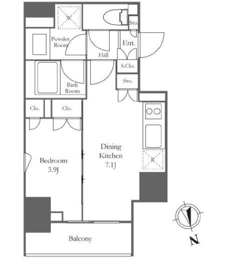 ブランズ大手町 7階 間取り図