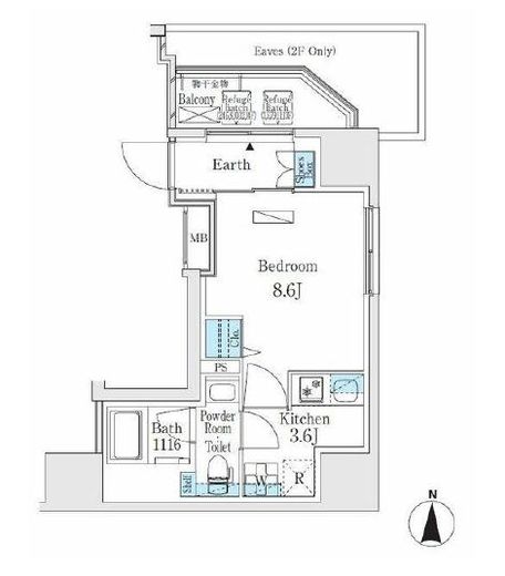 ディームス入谷1 502 間取り図