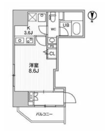 ディームス入谷1 602 間取り図