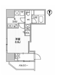 ディームス入谷1 1402 間取り図