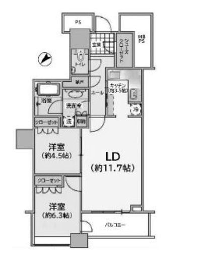 ザ・東京タワーズ シータワー 20階 間取り図