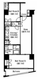 ロジェ二番町 7F2 間取り図