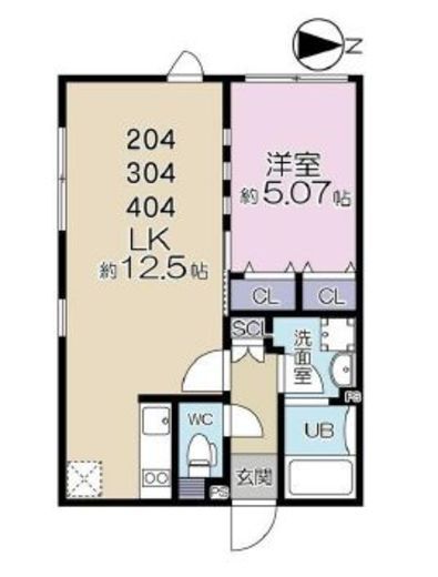 ラピス下目黒 204 間取り図