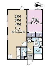 ラピス下目黒 204 間取り図