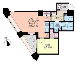 中目黒アトラスタワー 8階 間取り図