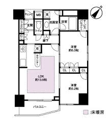 LaSante五反田 8F1 間取り図