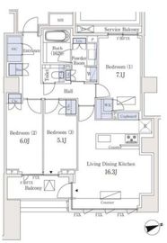 パークナード代官山 7階 間取り図