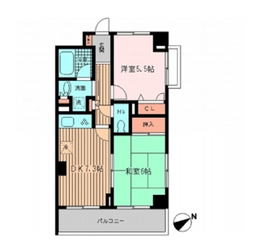 ラポール三田 307 間取り図