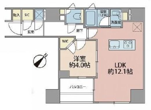 パークリュクス銀座8丁目mono 8階 間取り図