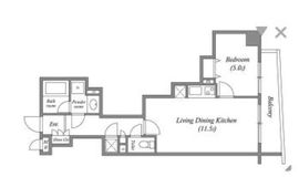 インプレスト東京八丁堀ル・サンク 3階 間取り図