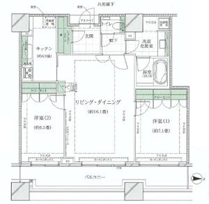 コンシェリア西新宿タワーズウエスト 35階 間取り図