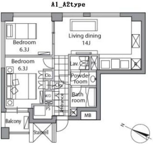 レジディアタワー乃木坂 301 間取り図