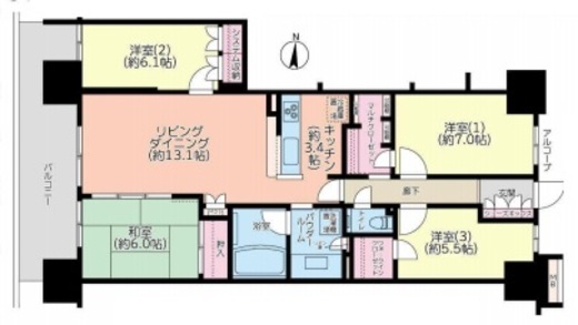 東京スイートレジデンス 9階 間取り図