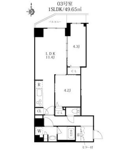 グランパセオ菊川 703 間取り図