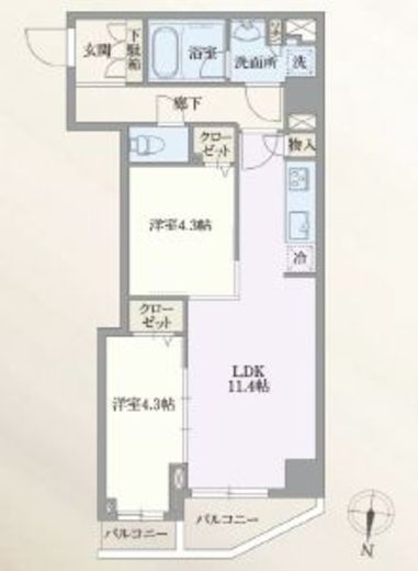 グランパセオ菊川 603 間取り図