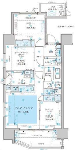 ディームス渋谷本町 1103 間取り図