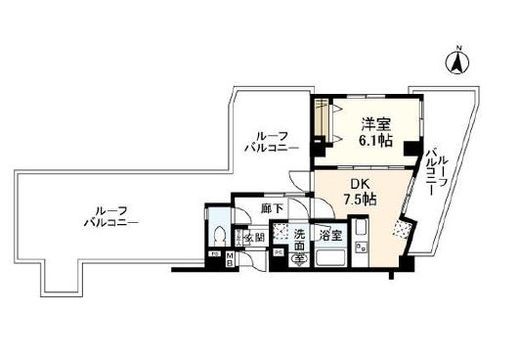 トゥールロワイヤルエルモア代々木上原 6階 間取り図