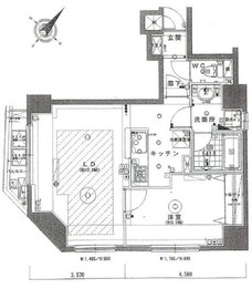 ドルチェ人形町スィート 401 間取り図