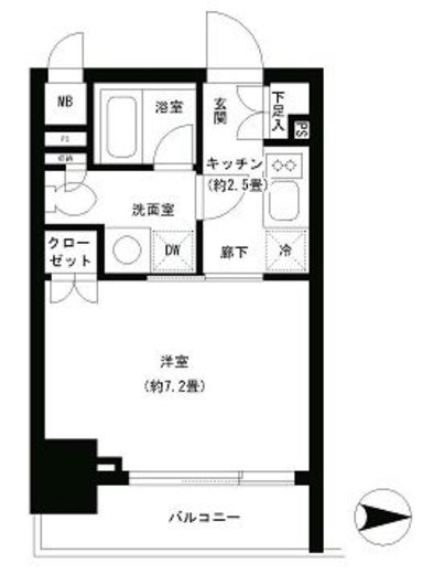 パークキューブ神田 208 間取り図