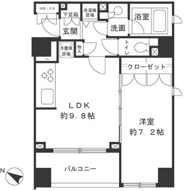 パークハウス渋谷山手 8階 間取り図