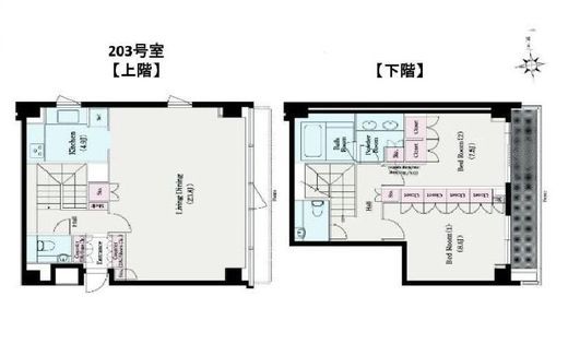 三田綱町デュープレックスリズ 203 間取り図