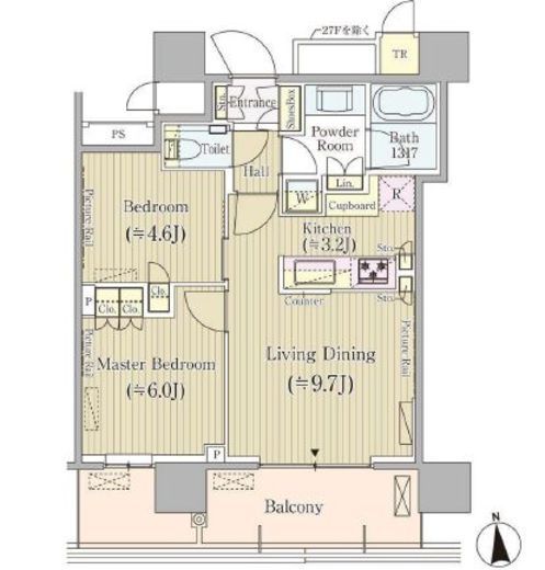 パークシティ中央湊ザタワー 17階 間取り図
