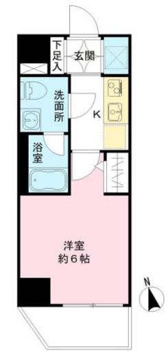 プレミアムキューブ品川大崎 6階 間取り図