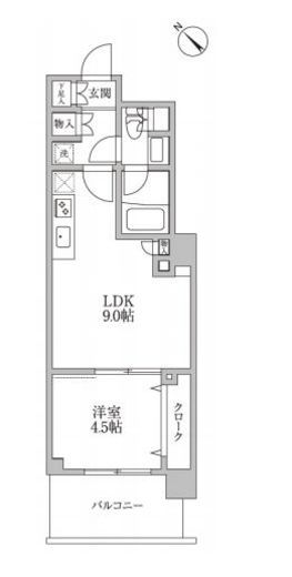 レジディア荻窪Ⅲ 507 間取り図