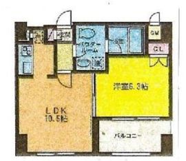 リブレ東新宿 1603 間取り図