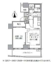 アクティ汐留 4108 間取り図