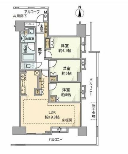 プラウド錦糸公園 10階 間取り図