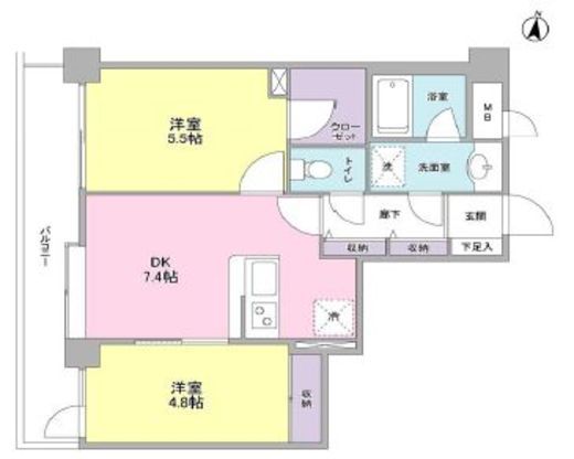 ボヌール都立大学壱番館 103 間取り図