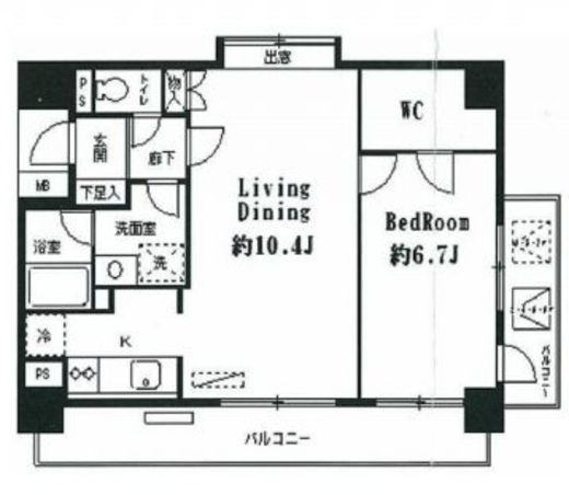 エステージ築地 601 間取り図