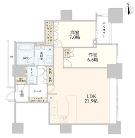 高輪ザ・レジデンス 23階 間取り図