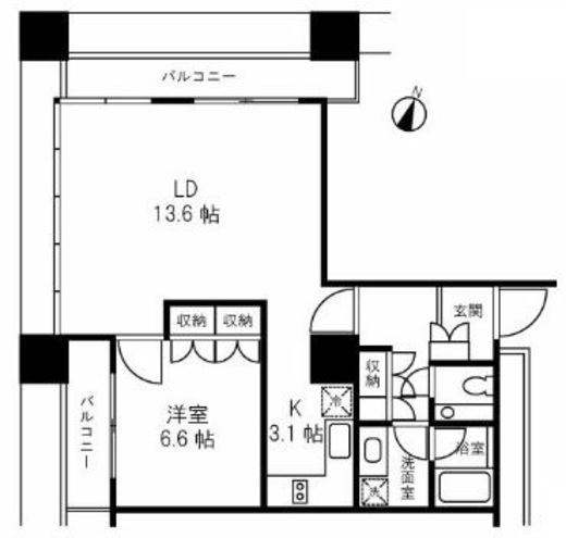グランパークハイツ 1008 間取り図