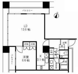 グランパークハイツ 1008 間取り図