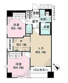 サンクタス築地 6階 間取り図