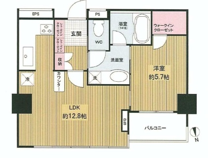 高輪ザ・レジデンス テラス棟 4階 間取り図