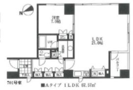 プレイアデ虎ノ門 701 間取り図