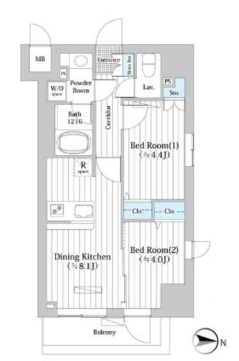 ルーエ押上 204 間取り図