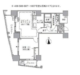 アクティ汐留 406 間取り図