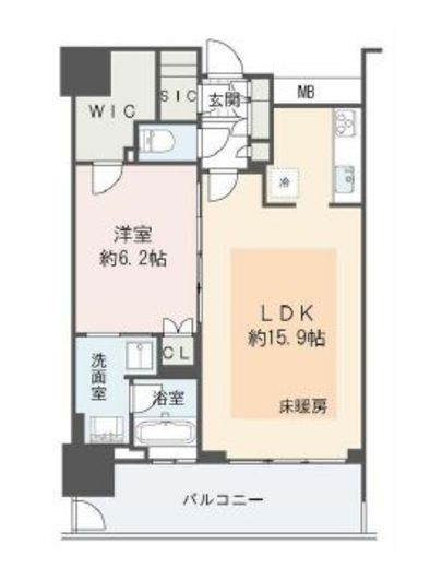 フェイバリッチタワー品川 28階 間取り図