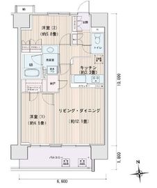 エスティメゾン豊洲レジデンス B614 間取り図